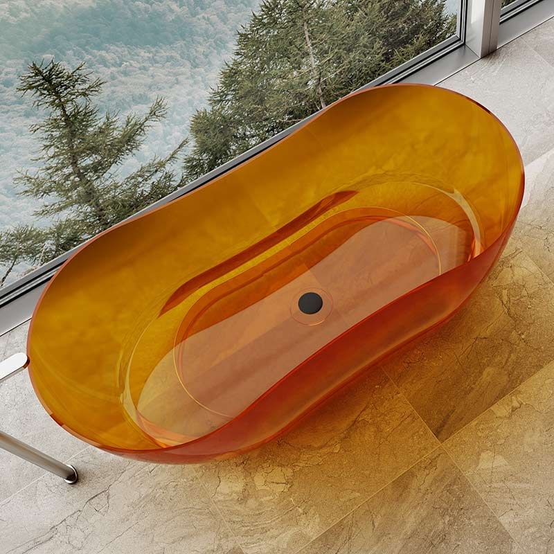 Manufacturer Freestanding Transparent Solid Surface Hourglass Bathtub TW-8603T