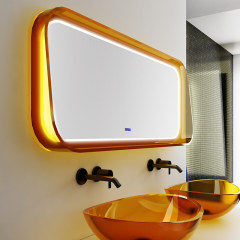 Wholesale Fashion Transparent Frame LED Bathroom Mirror XA-ML77T
