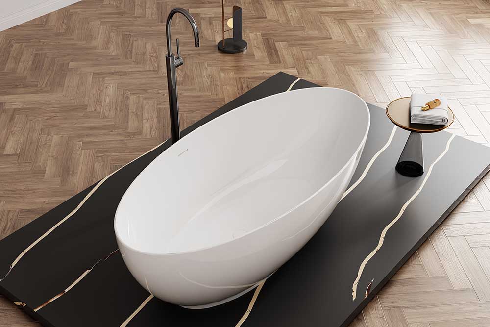 Hersteller von eiförmigen Badewannen mit fester Oberfläche - Modernes Design der Badewannenserie mit fester Oberfläche