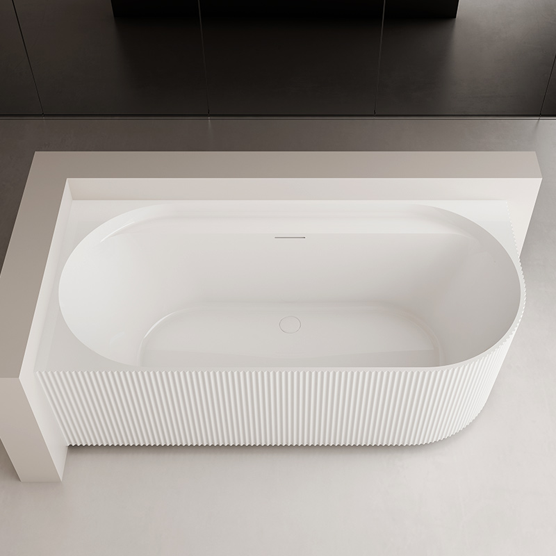 V-Groove Corner Acrylic Freestanding Fluted Bathtub TW-7133R