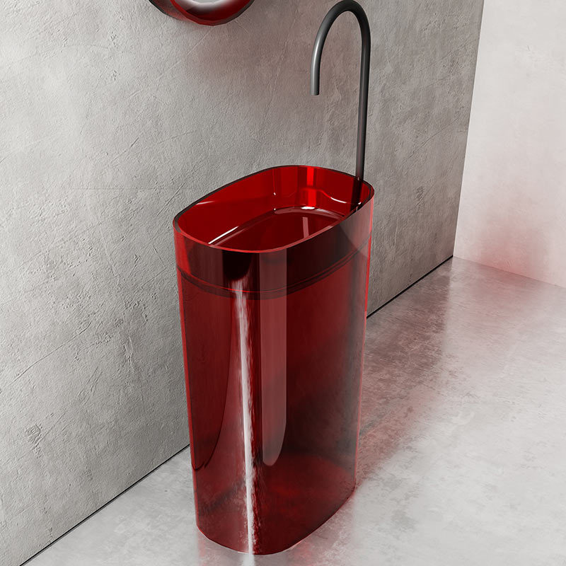 Supplier Transparent Freestanding Pedestal Wash Sink TW-Z326T
