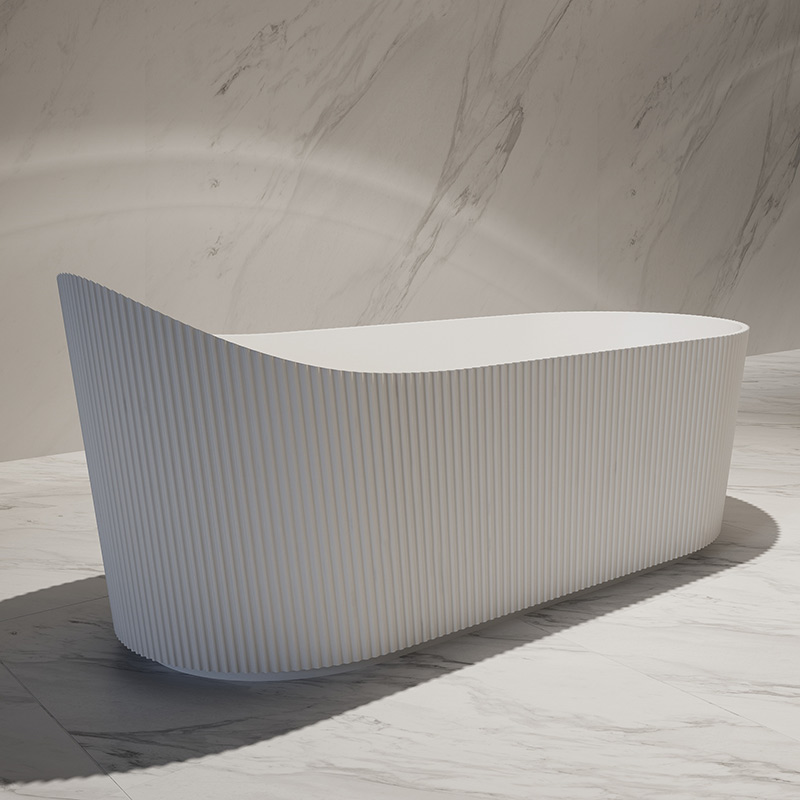 Unique Design V-Groove Freestanding Fluted Acrylic Bathtub TW-7192