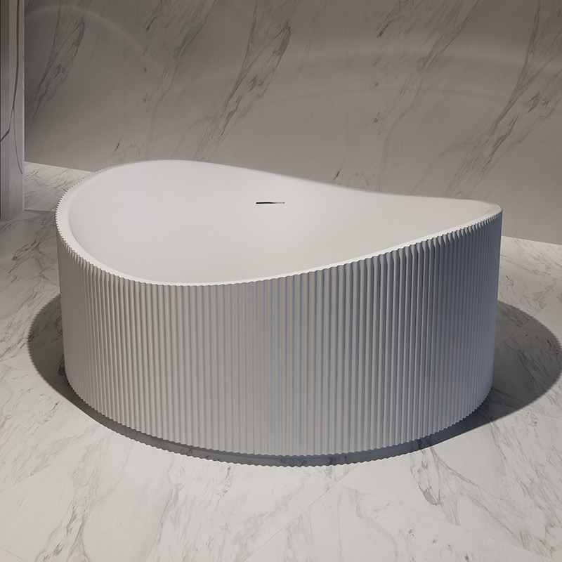 Unique Design V-Groove Freestanding Fluted Acrylic Bathtub TW-7199