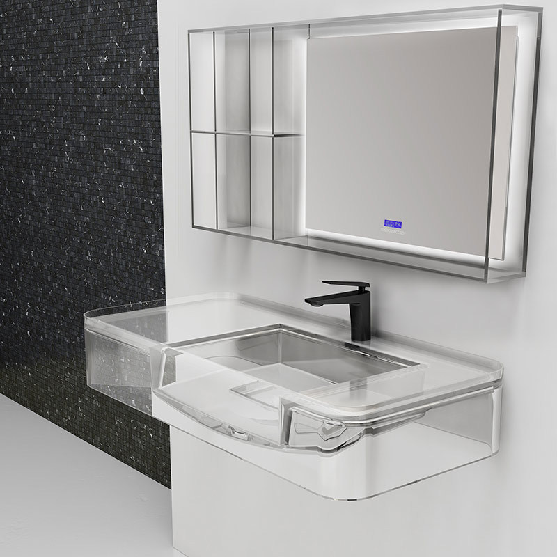 Manufacturer Wall Hung Clear Resin Wash Basin TW-G823T