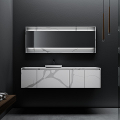Factory Wholesale Single Counter Top Sink Wall Mounted Solid Surface Bathroom Cabinet TW-5816