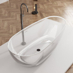 Exporteur Transparente eiförmige freistehende Harzbadewanne TW-8208T