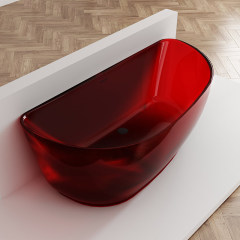 Quality Wholesale Unique Design Red Back To Wall Freestanding Clear Bathtub TW-8205T