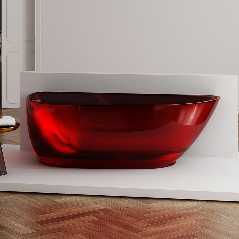Quality Wholesale Unique Design Red Back To Wall Freestanding Clear Bathtub TW-8205T