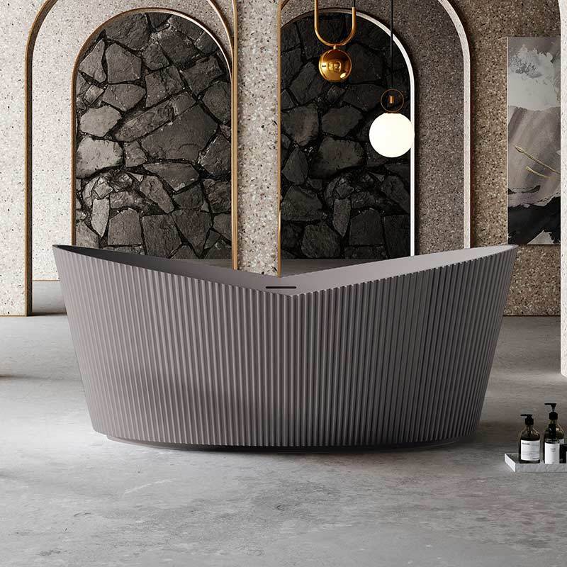 Wholesale Price Fluted Vertical Stripes Freestanding Groove Acrylic Bathtub TW-7193