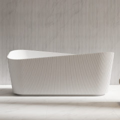 Quality Wholesale Unique Design Fluted Freestanding V-Groove Acrylic Bathtub TW-7191