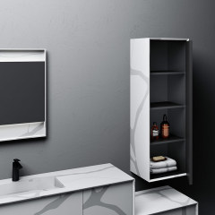 Exporter Wall Hung Marble Design Texture Pattern Solid Surface Bathroom Vanity Unit TW-5829