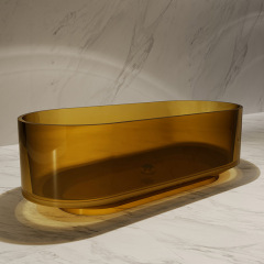 Qualitätssicherung im Werk, freistehende Badewanne aus klarem Harz mit fester Oberfläche, XA-8701T