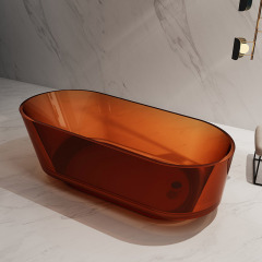 Popular Wholesale Designer Freestanding Resin Stone Transparent Bathtub XA-8705T