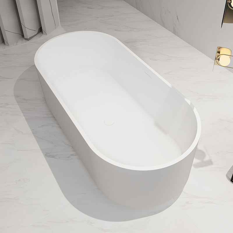 Manufacturer Elegant Freestanding Artificial Stone Bathtub TW-8701