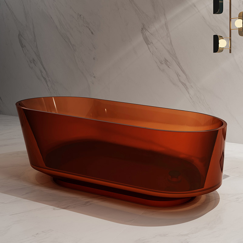 Popular Wholesale Designer Freestanding Resin Stone Transparent Bathtub XA-8705T