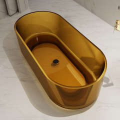 Qualitätssicherung im Werk, freistehende Badewanne aus klarem Harz mit fester Oberfläche, XA-8701T