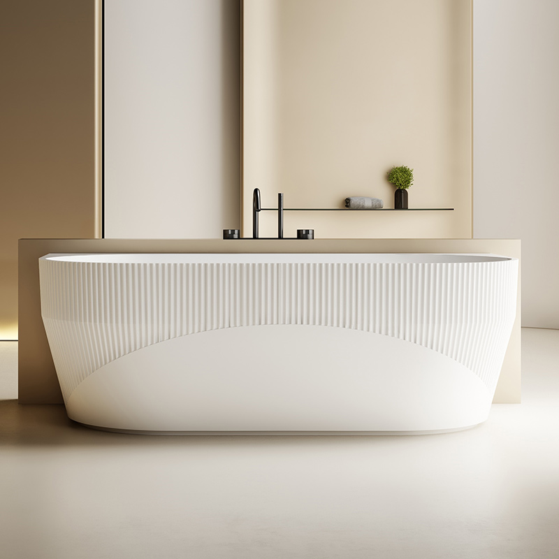 Wholesale High End Quality Freestanding Fluted Solid Surface Bathtub TW-8186A