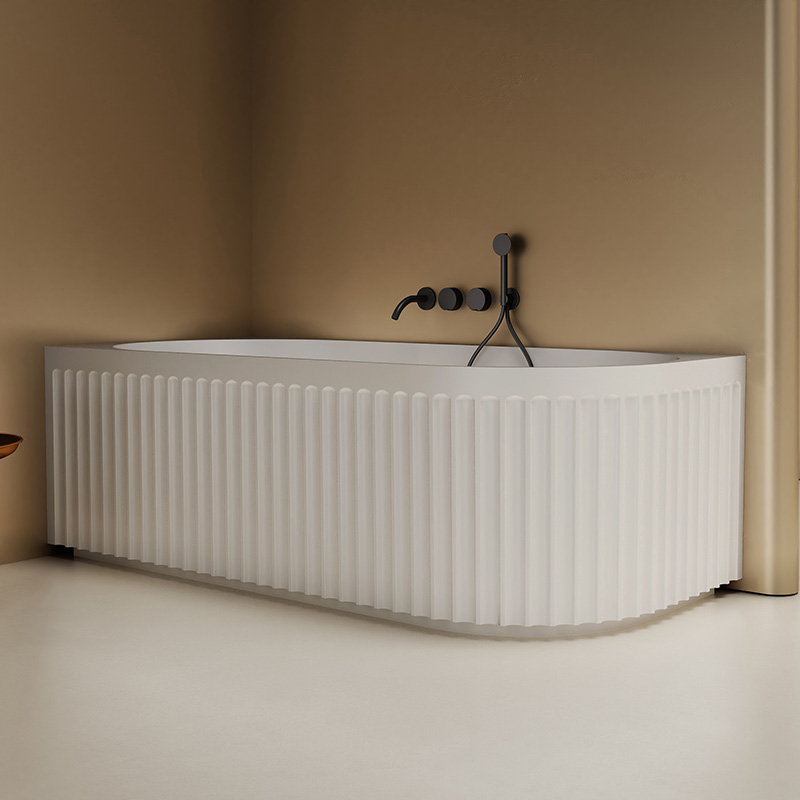Beliebte Großhandelsdesigner-freistehende geriffelte Badewanne mit fester Oberfläche TW-8113