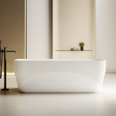 Factory Wholesale Artificial Stone Fluted Bathtub TW-8181