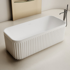 Großhandel Mode freistehende geriffelte Badewanne mit fester Oberfläche TW-8112