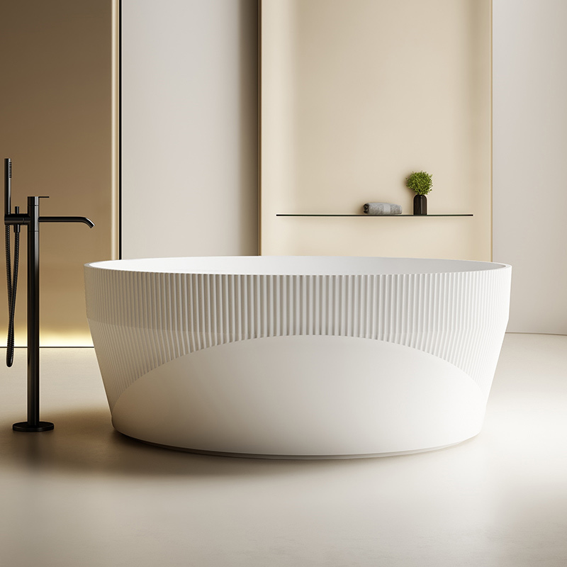 Hot Style Wholesale Freestanding Fluted Solid Surface Bathtub TW-8189