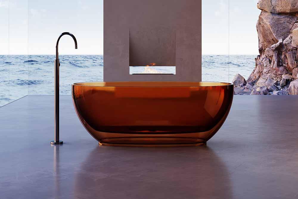 Transparent Bathtub Factory - T&amp;W Hot Sale Oval Freestanding Transparent Bathtub XA-8607T Display