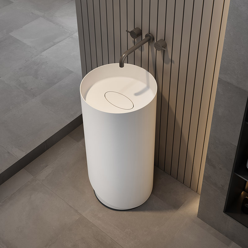 Factory Wholesale Round Freestanding Pedestal Sink Bathroom Wash Basin TW-Z207