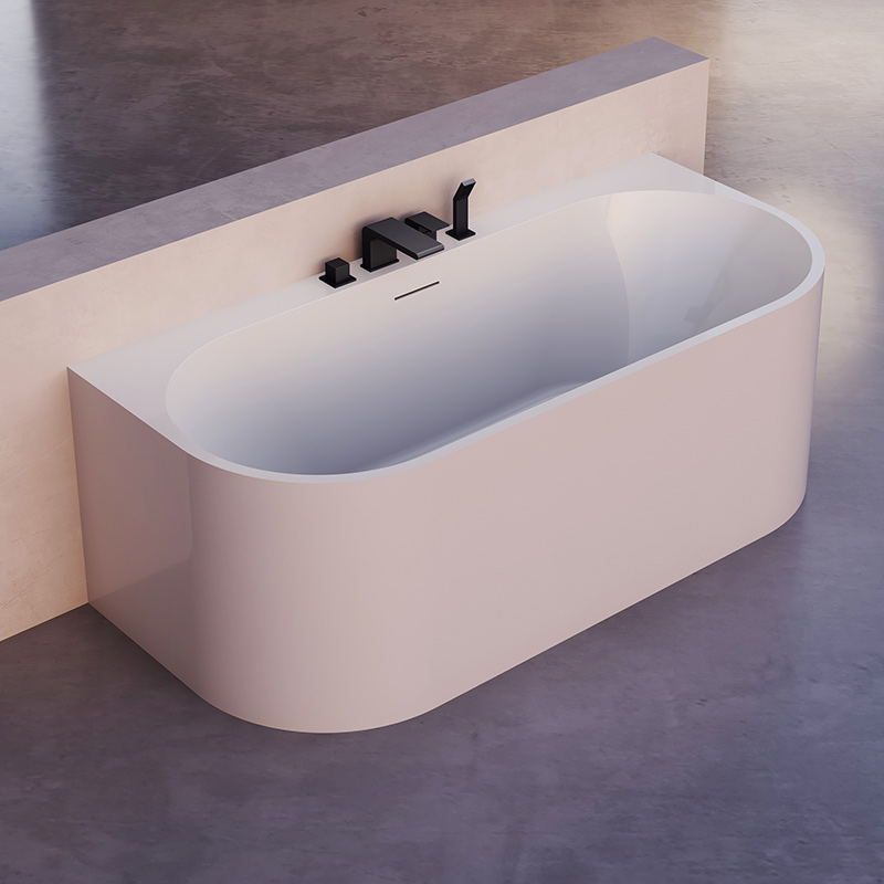 Quality Wholesale Unique Design Oval Back To Wall Freestanding Acrylic Bathtub TW-6631