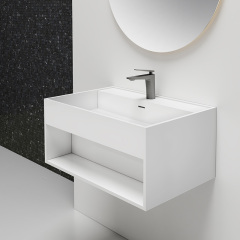 Exporter Wall-Mount Solid Surface Single Bathroom Sink TW-G72