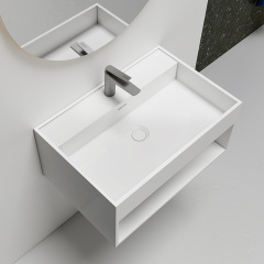 Exporter Wall-Mount Solid Surface Single Bathroom Sink TW-G72