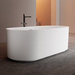 Wholesale Price Fluted Horizontal Stripes Freestanding Acrylic Bathtub TW-7881