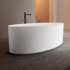 Supplier Freestanding Fluted Horizontal Stripes Acrylic Bathtub TW-7887