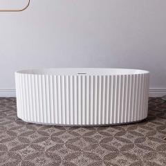 Exporteur Hochwertige freistehende geriffelte Acrylbadewanne TW-7128