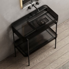 Factory Wholesale Transparent Console Sink With Shelf Freestanding Bathroom Cabinet WBL-9702T