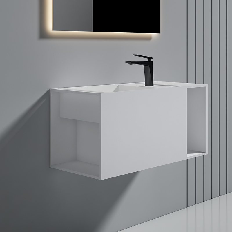 Wholesale High End Quality Wall-Mount Solid Surface Single Bathroom Sink XA-G33L