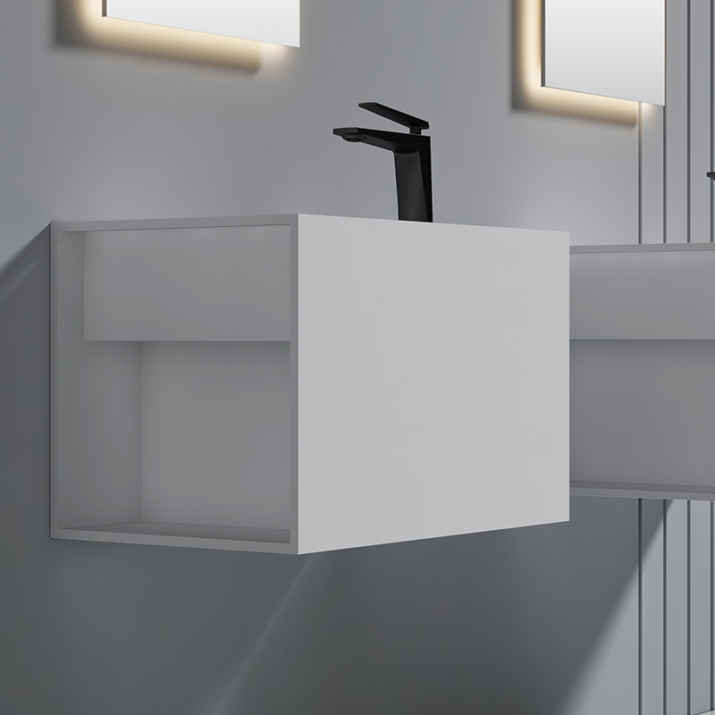 Wholesale Fashion Wall-Mount Solid Surface Single Bathroom Sink XA-G32