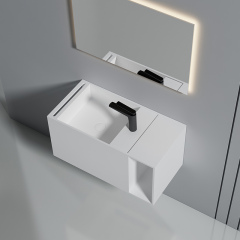 Wholesale High End Quality Wall-Mount Solid Surface Single Bathroom Sink XA-G33L