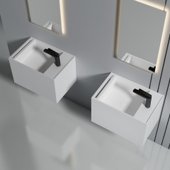 Wholesale Fashion Wall-Mount Solid Surface Single Bathroom Sink XA-G32