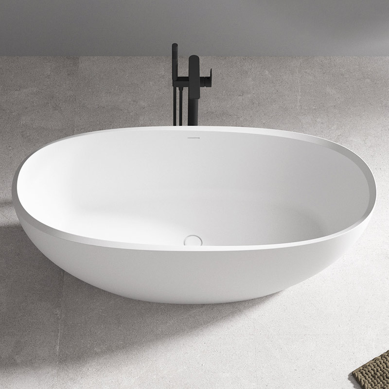 Quality Wholesale Unique Design Egg-Shaped Stone Resin Bathtub XA-8817