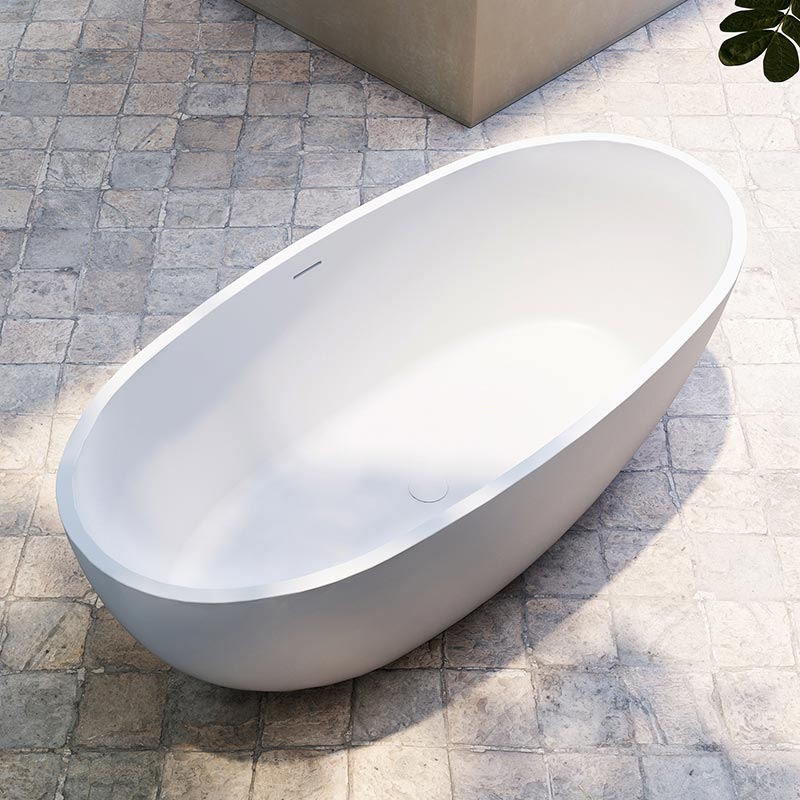 Hersteller: Ovale freistehende Badewanne aus Kunststein XA-8807