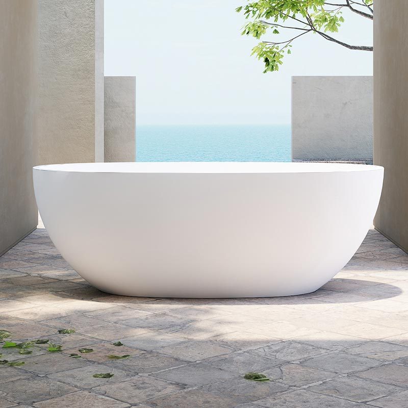 Manufacturer Oval Freestanding Artificial Stone Bathtub XA-8807