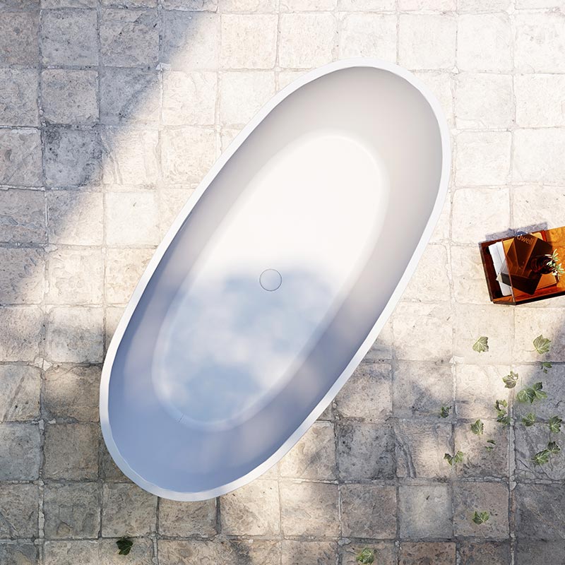 Manufacturer Oval Freestanding Artificial Stone Bathtub XA-8807