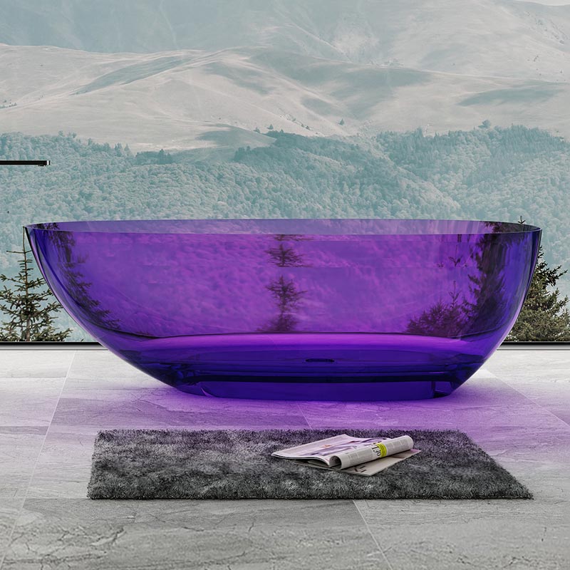 Wholesale High End Quality Freestanding Transparent Resin Bathtub XA-8866T