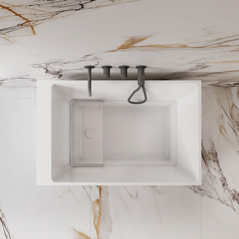 Beliebte Großhandelsdesigner-Badewanne aus glänzend weißem Acryl XA-156