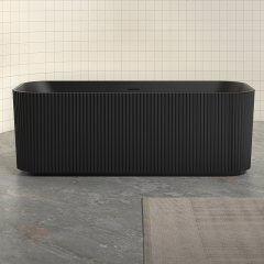 Manufacturer Vertical line Stripes Groove Freestanding Solid Surface Bathtub TW-8682