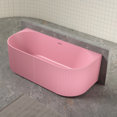 Wholesale Price Vertical Stripes Fluted Freestanding Solid Surface Bathtub TW-8686