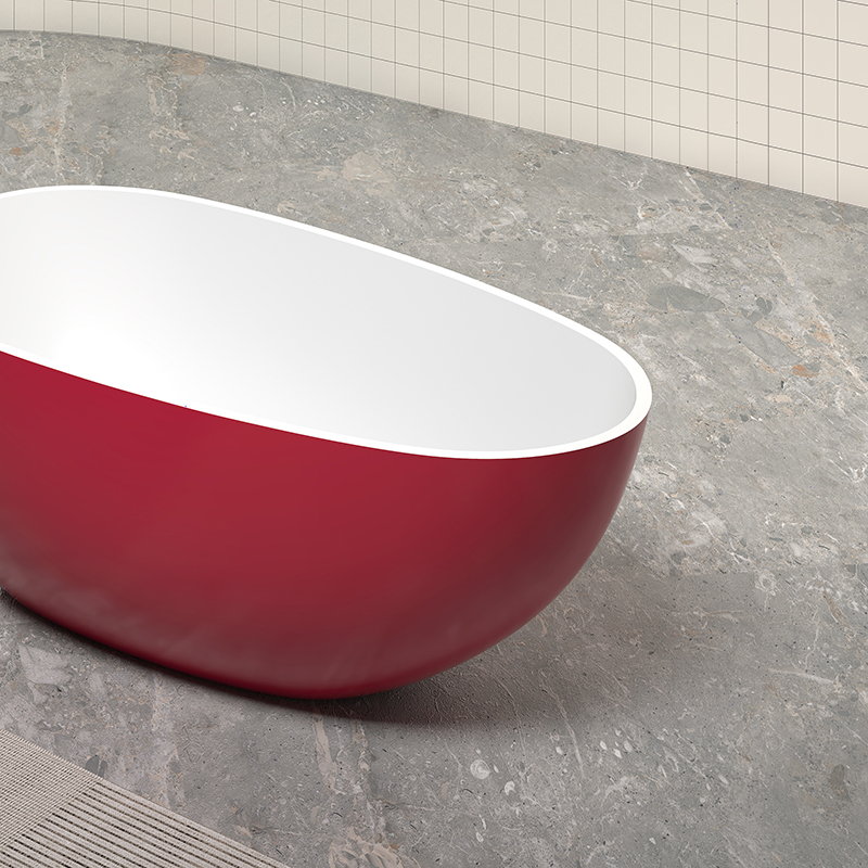 Factory Wholesale Freestanding Artificial Poly Stone Bathtub XA-8806