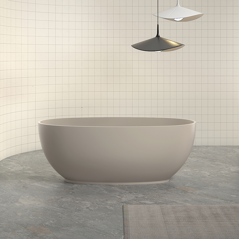 Hot Style Wholesale Modern Freestanding Oval Artificial Stone Bathtub TW-8607