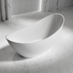 China Wholesale Factory Oval Moon-Shaped Freestanding Stone Resin Bathtub XA-8816