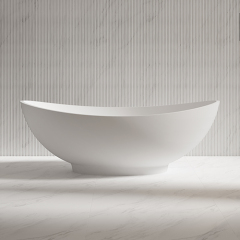 Exporter Moon-Shaped Freestanding Artificial Stone Bathtub XA-8805